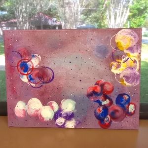 Roller Ball 12" x 16" abstract acrylic painting on canvas